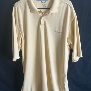 Columbia Men's Pale Yellow Polo Shirt XL Long
